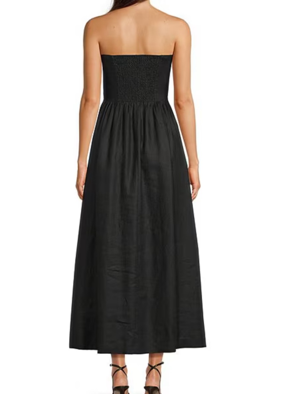 Black smoked organic linen dress